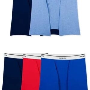 3 NEW Pair Fruit of the Loom Blue and Red Boxer Briefs Set Stretchy Comfort